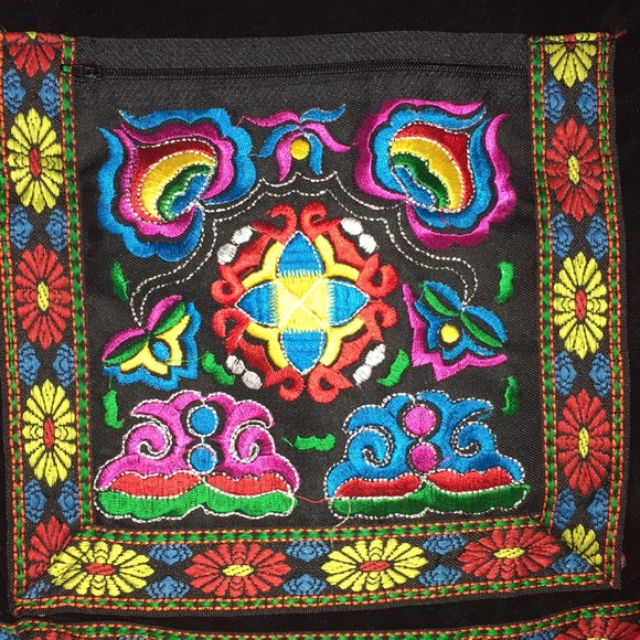 Handmade Indian Drawstring Backpack - Picture 3 of 6